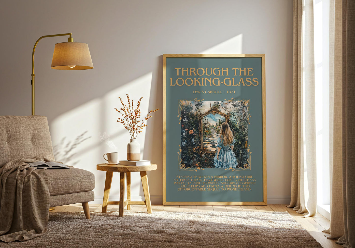 Through the Looking Glass by Lewis Carroll | Descriptive Book Poster | Blurby