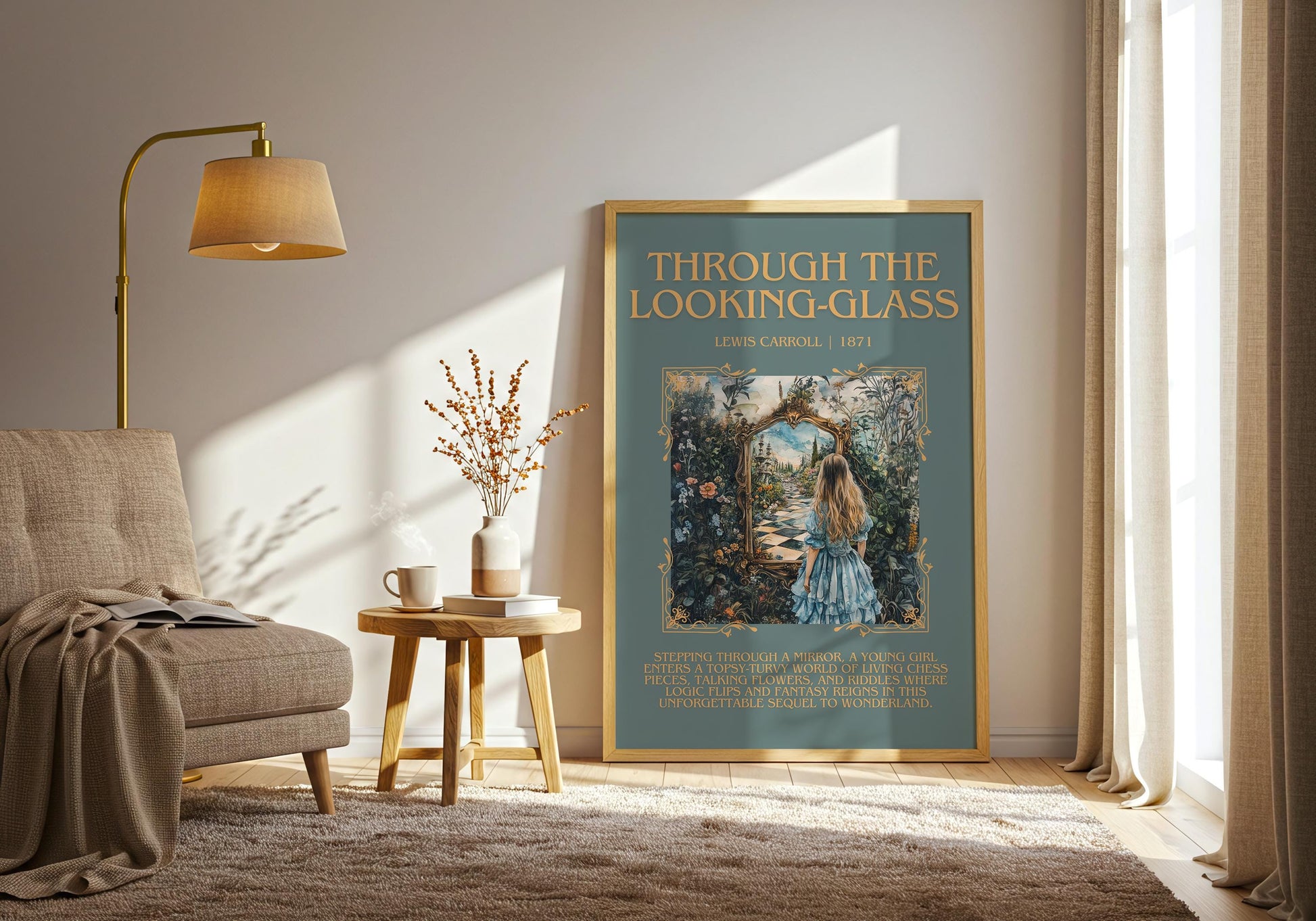 Through the Looking Glass by Lewis Carroll | Descriptive Book Poster | Blurby