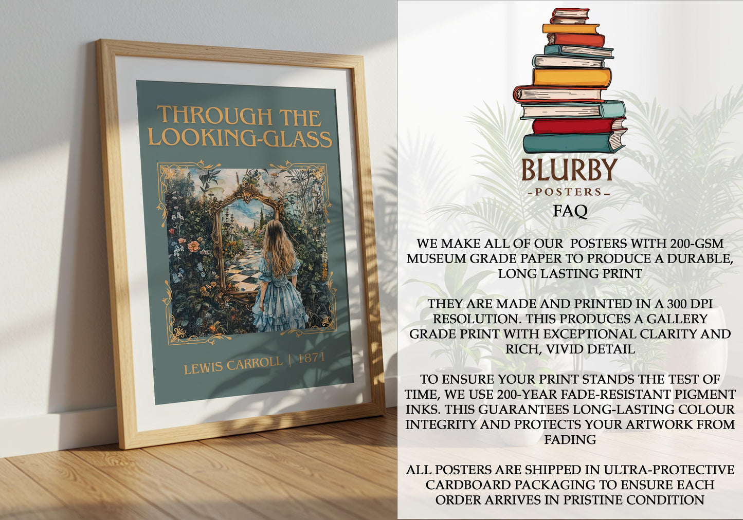 Through the Looking Glass by Lewis Carroll | Descriptive Book Poster | Minimalist