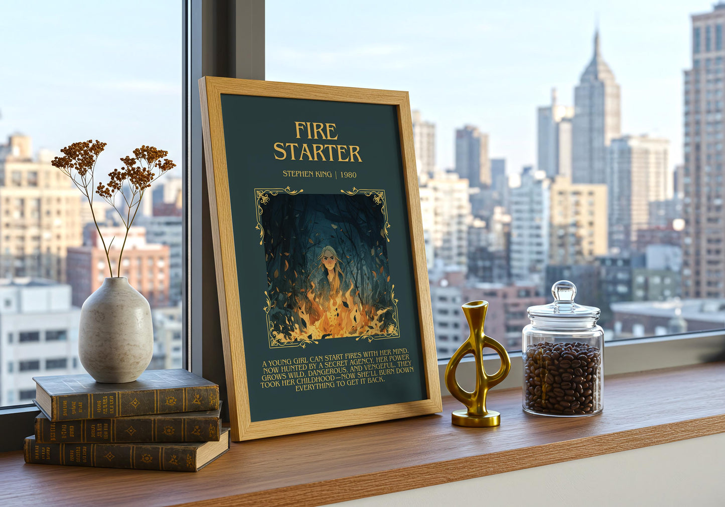Fire Starter by Stephen King | Descriptive Book Poster | Blurby
