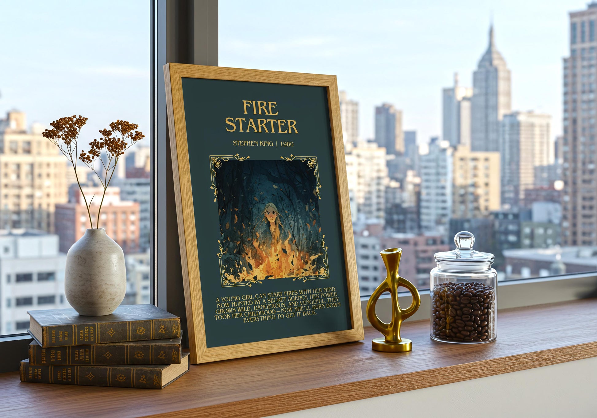Fire Starter by Stephen King | Descriptive Book Poster | Blurby