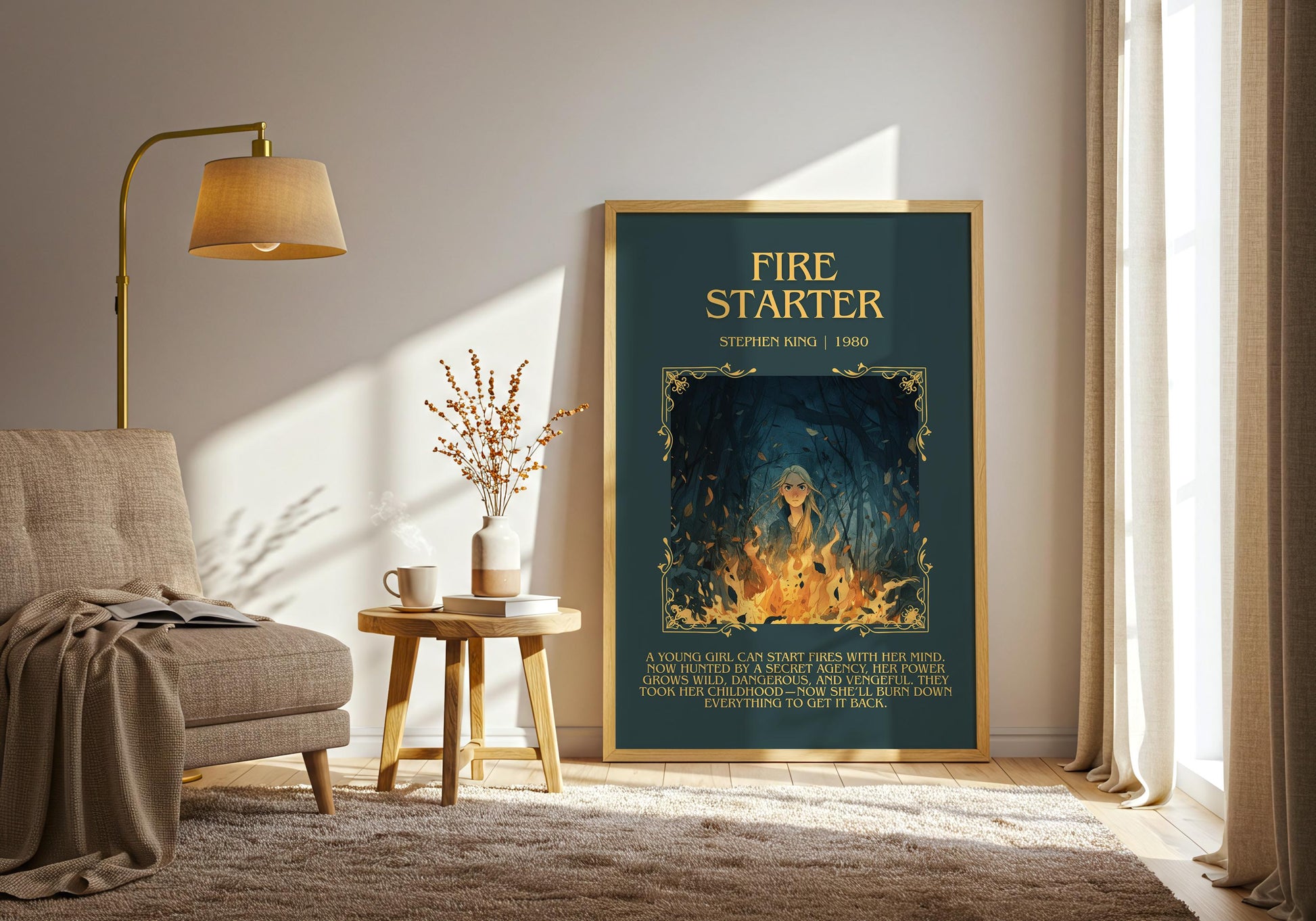 Fire Starter by Stephen King | Descriptive Book Poster | Blurby