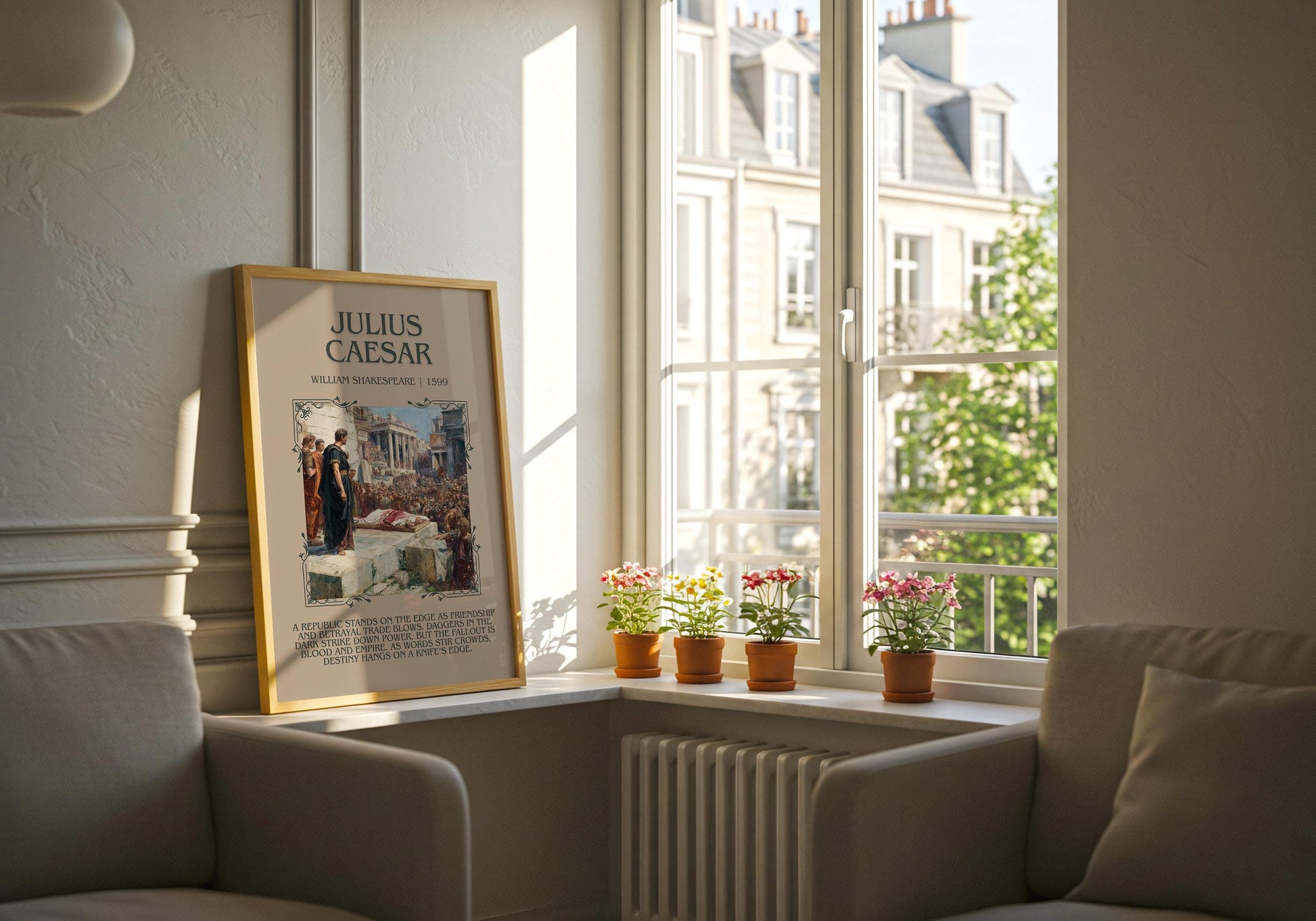 Julius Caeser by William Shakespeare | Descriptive Book Poster | Blurby