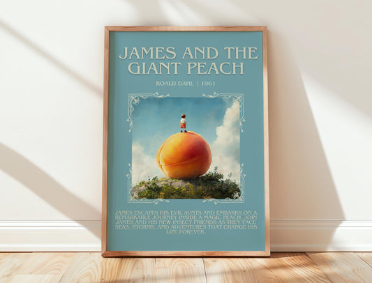 James And The Giant Peach by Roald Dahl | Descriptive Book Poster | Blurby