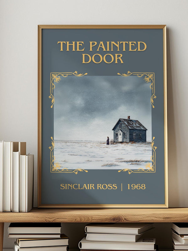 The Painted Door classic book art print in frame leaning in hallway – literary fiction wall art