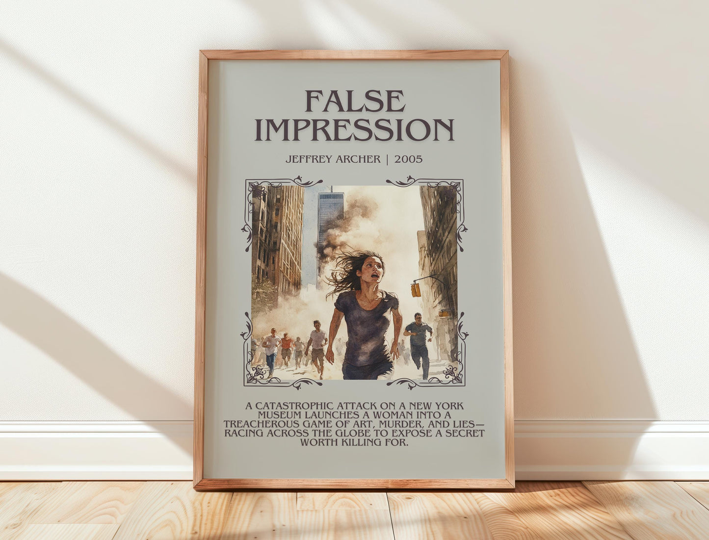 False Impression by Jeffrey Archer | Descriptive Book Poster | Blurby