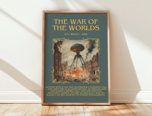The War Of The Worlds by H.G. Wells | Descriptive Book Poster | Blurby