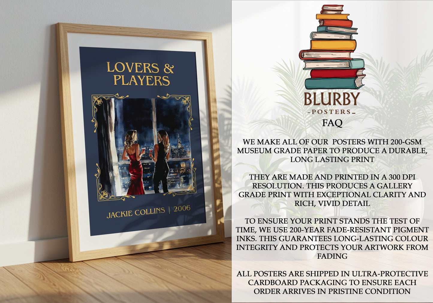 Lovers and Prayers by Jackie Collins | Descriptive Book Poster | Minimalist