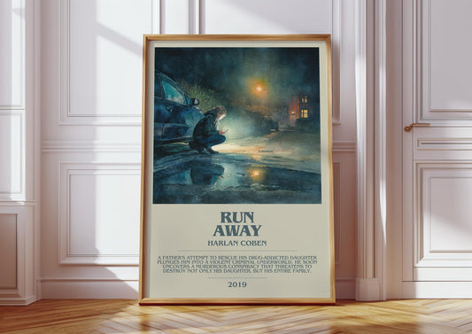 Run Away by Harlan Coben | Descriptive Book Poster | Modern