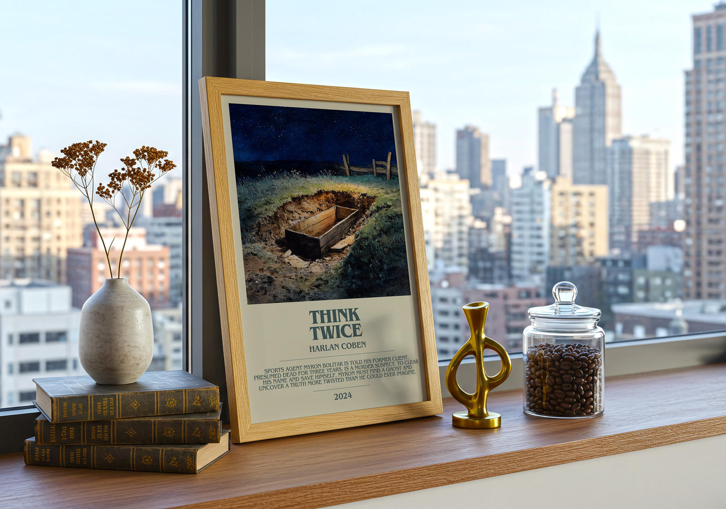 Think Twice by Harlan Coben | Descriptive Book Poster | Modern