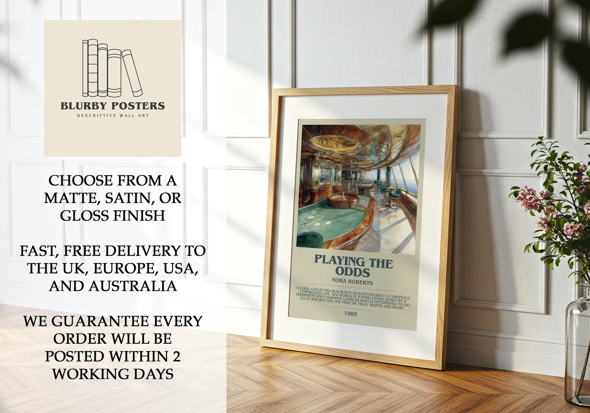 Playing The Odds by Nora Roberts | Descriptive Book Poster | Modern