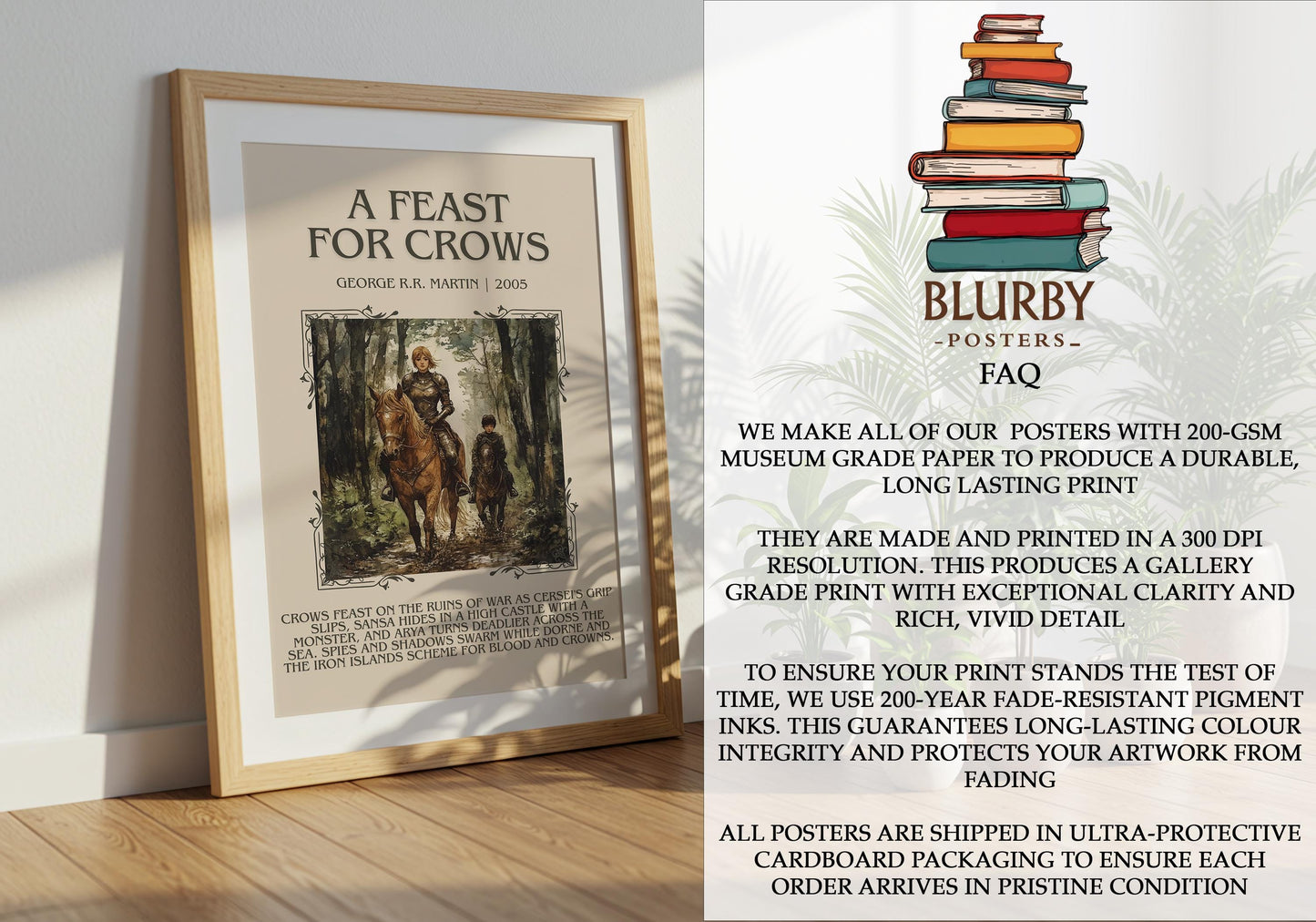 A Feast For Crows by George R.R. Martin | Descriptive Book Poster | Blurby