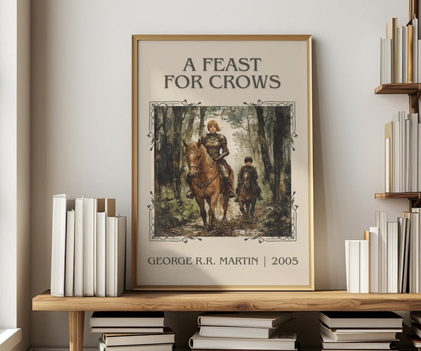 A Feast For Crows classic book art print in frame leaning in hallway – fantasy wall art