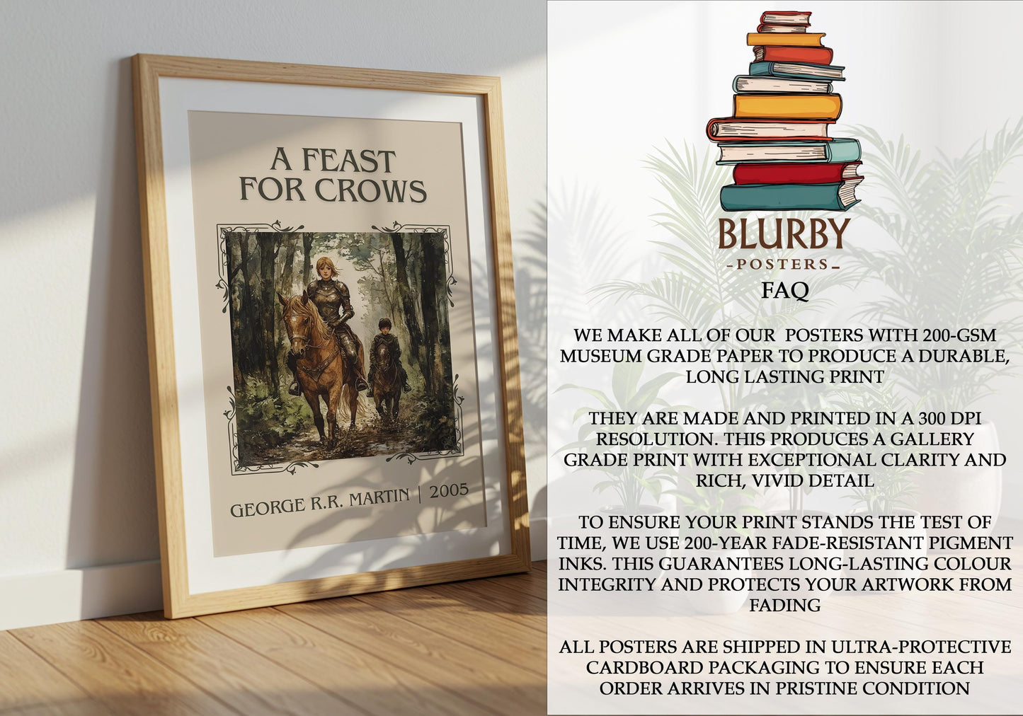 A Feast For Crows by George R.R. Martin | Descriptive Book Poster | Minimalist