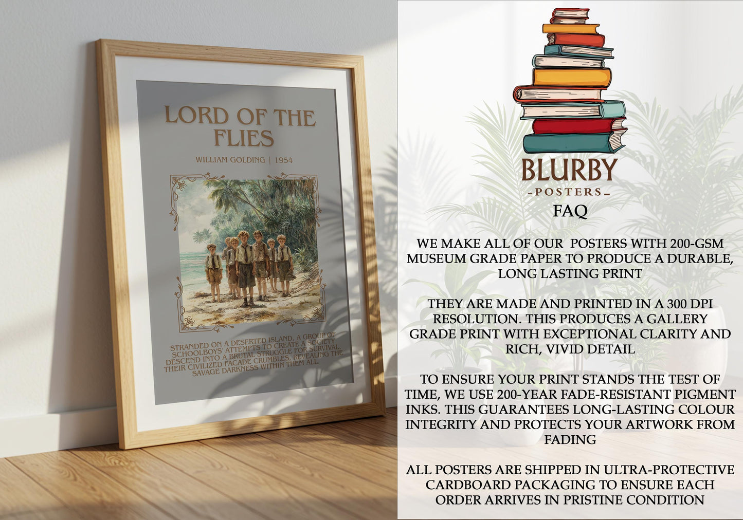 Lord Of The Flies by William Golding| Descriptive Book Poster | Blurby