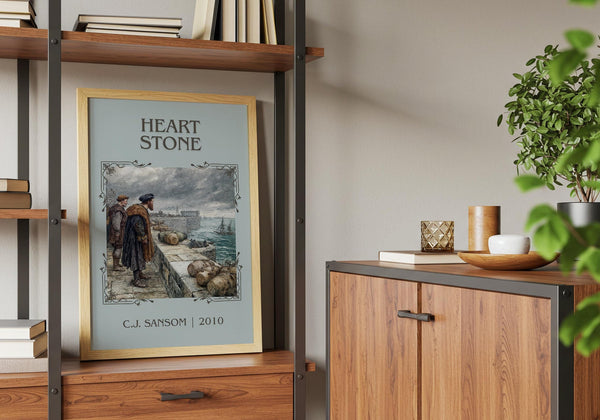 Heartstone classic book art print framed by window – literary home decor