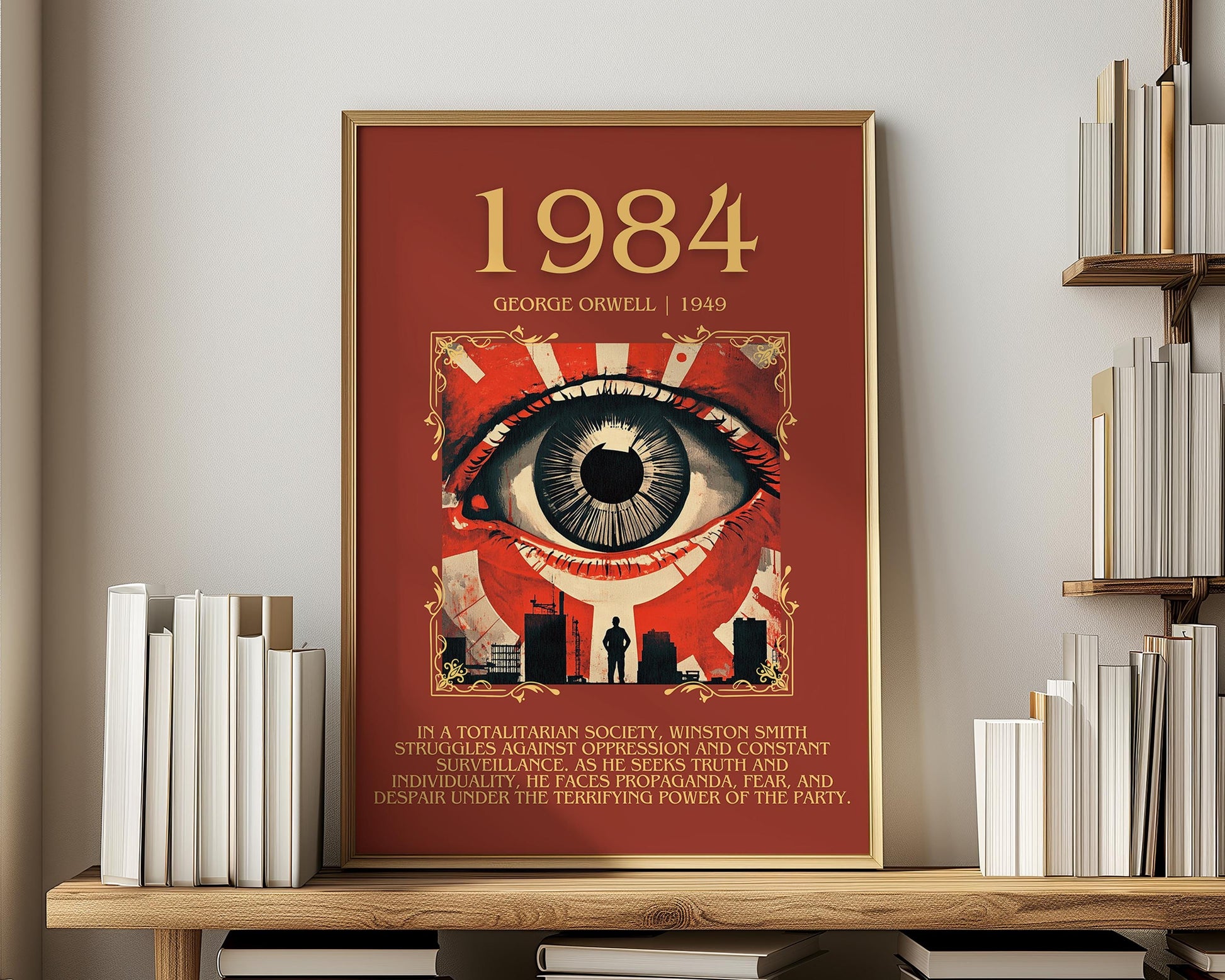 1984 by George Orwell | Descriptive Book Poster | Minimalist