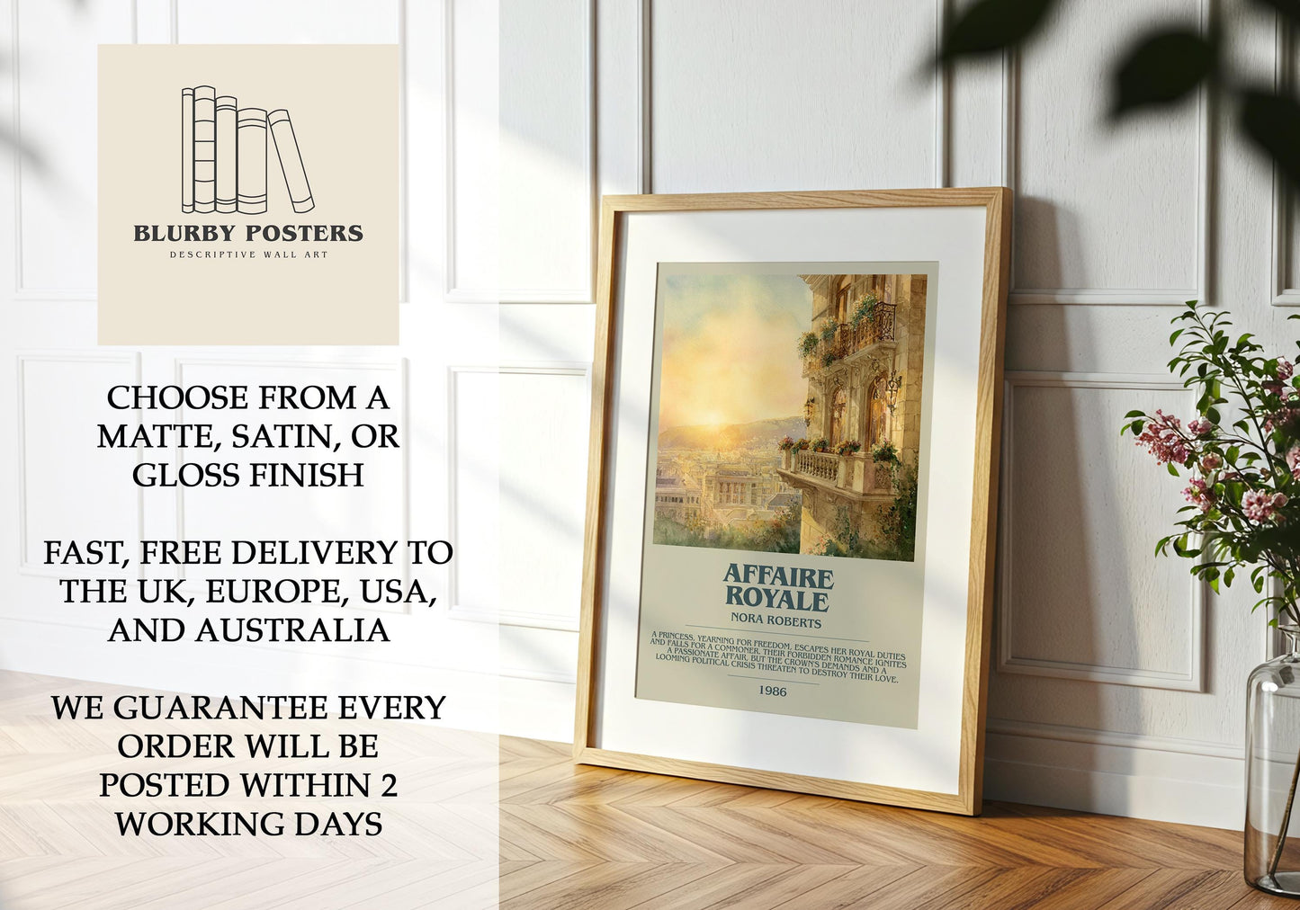 Affaire Royale by Nora Roberts | Descriptive Book Poster | Modern