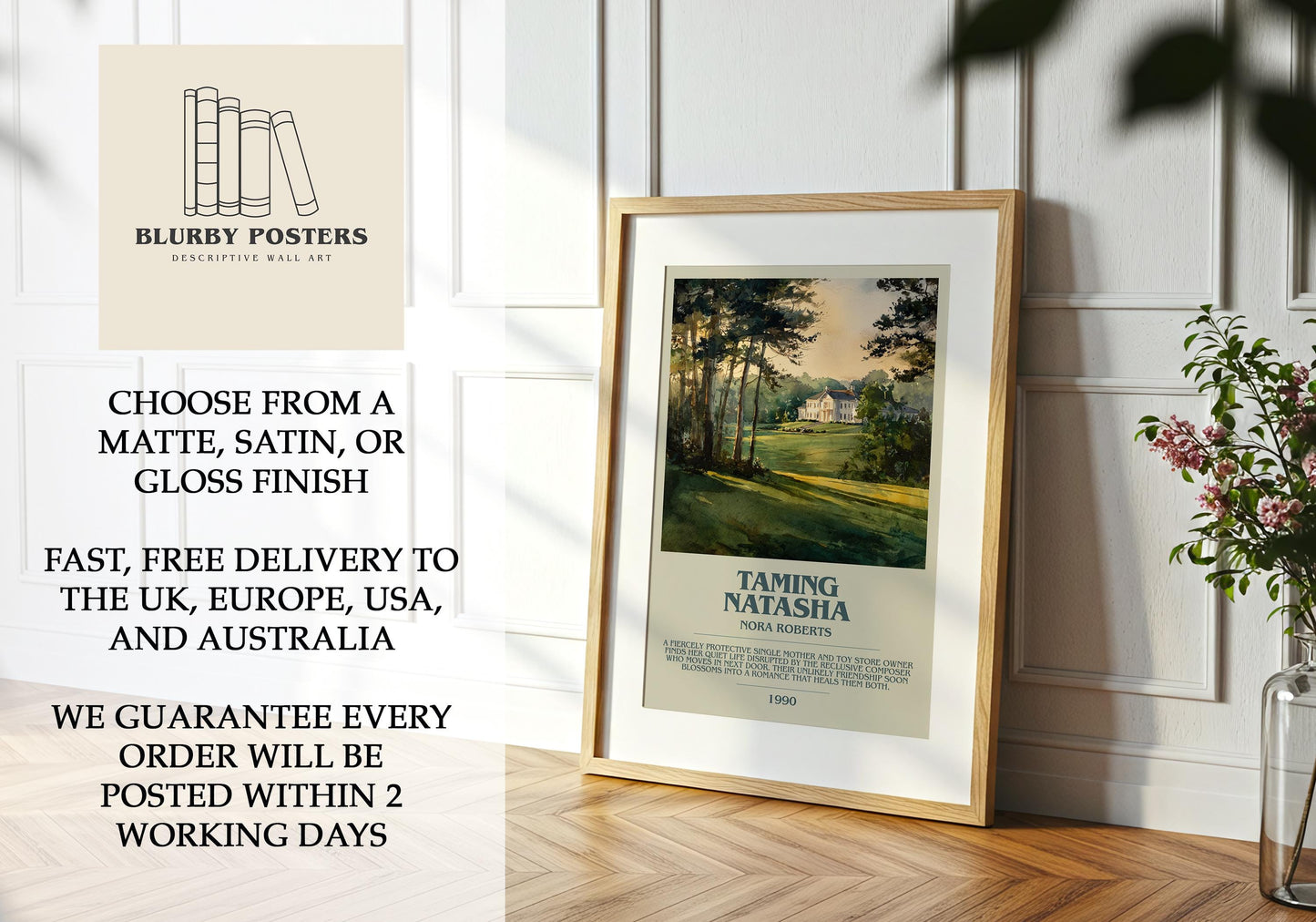 Taming Natasha by Nora Roberts | Descriptive Book Poster | Modern