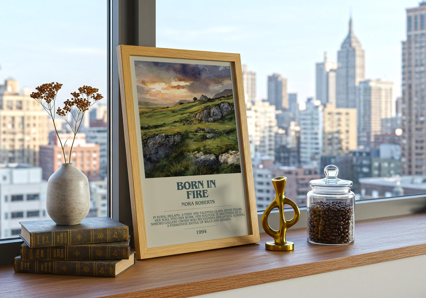 Born In Fire by Nora Roberts | Descriptive Book Poster | Modern