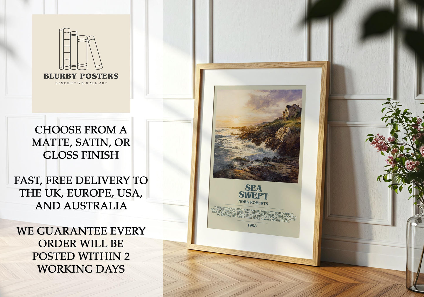 Sea Swept by Nora Roberts | Descriptive Book Poster | Modern