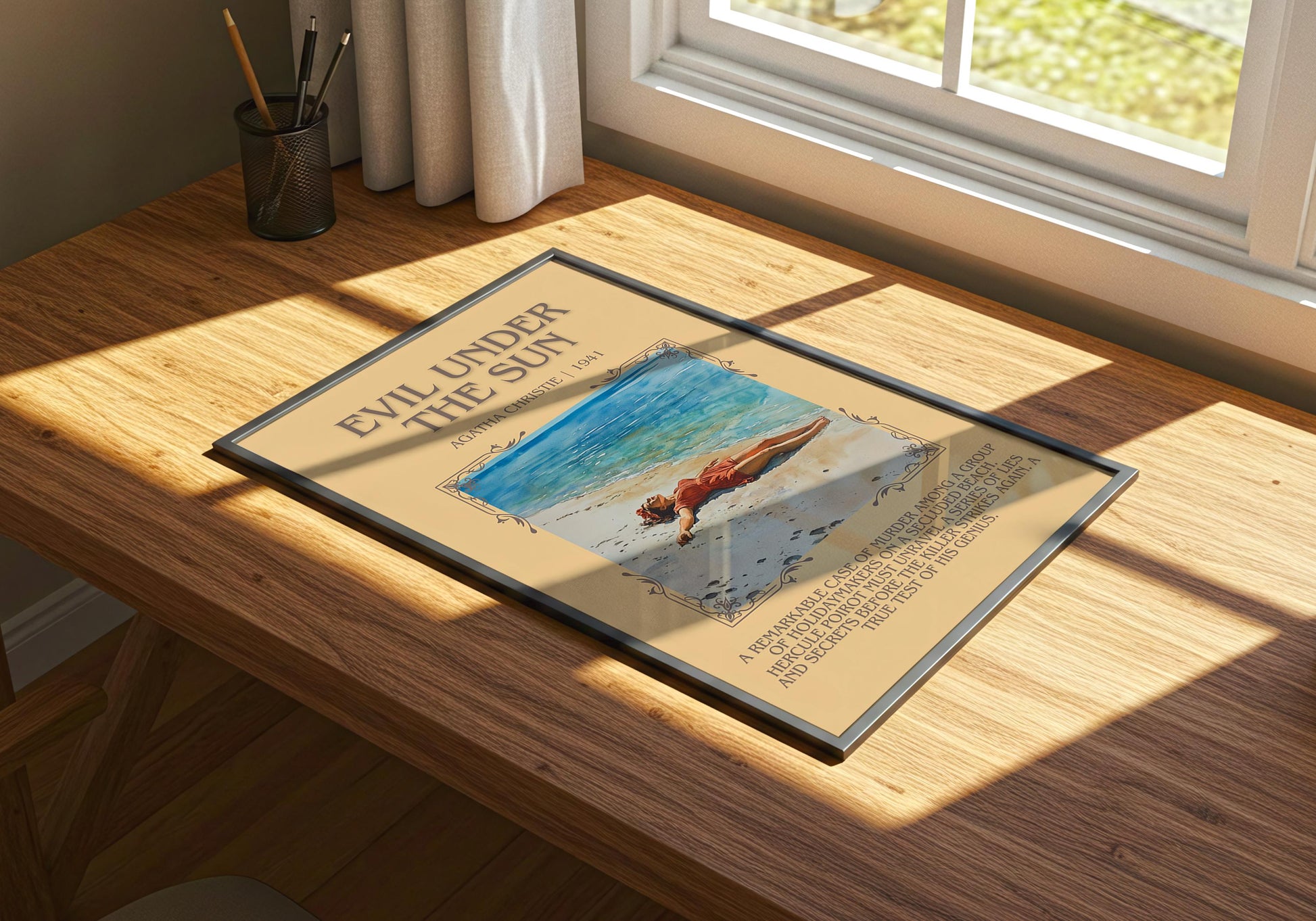 Evil Under The Sun by Agatha Christie | Descriptive Book Poster | Blurby