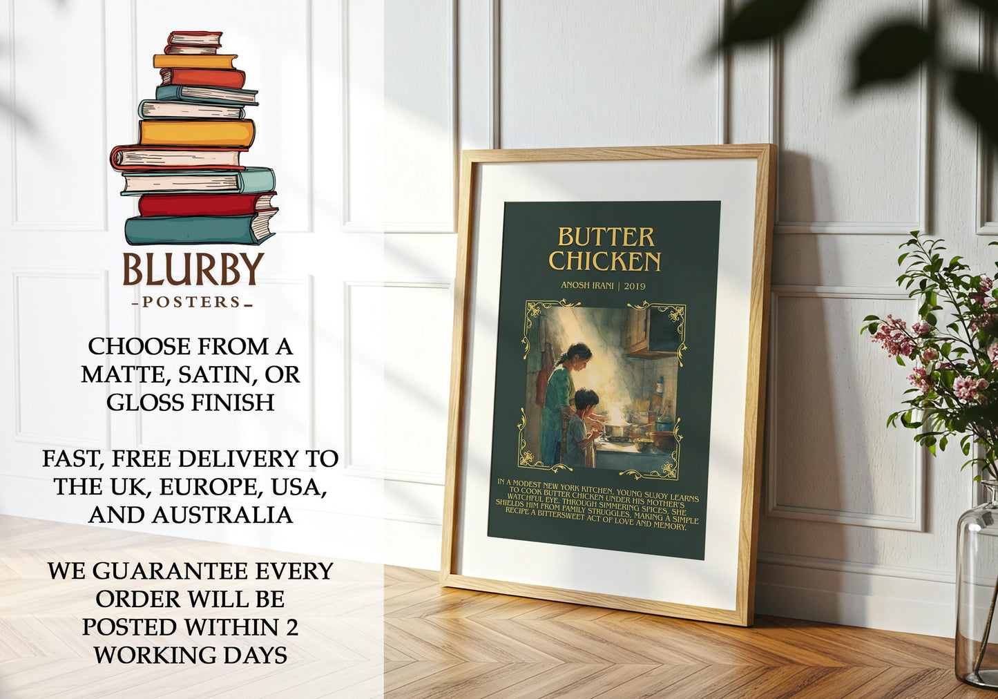 Butter Chicken by Anosh Irani | Descriptive Book Poster | Blurby