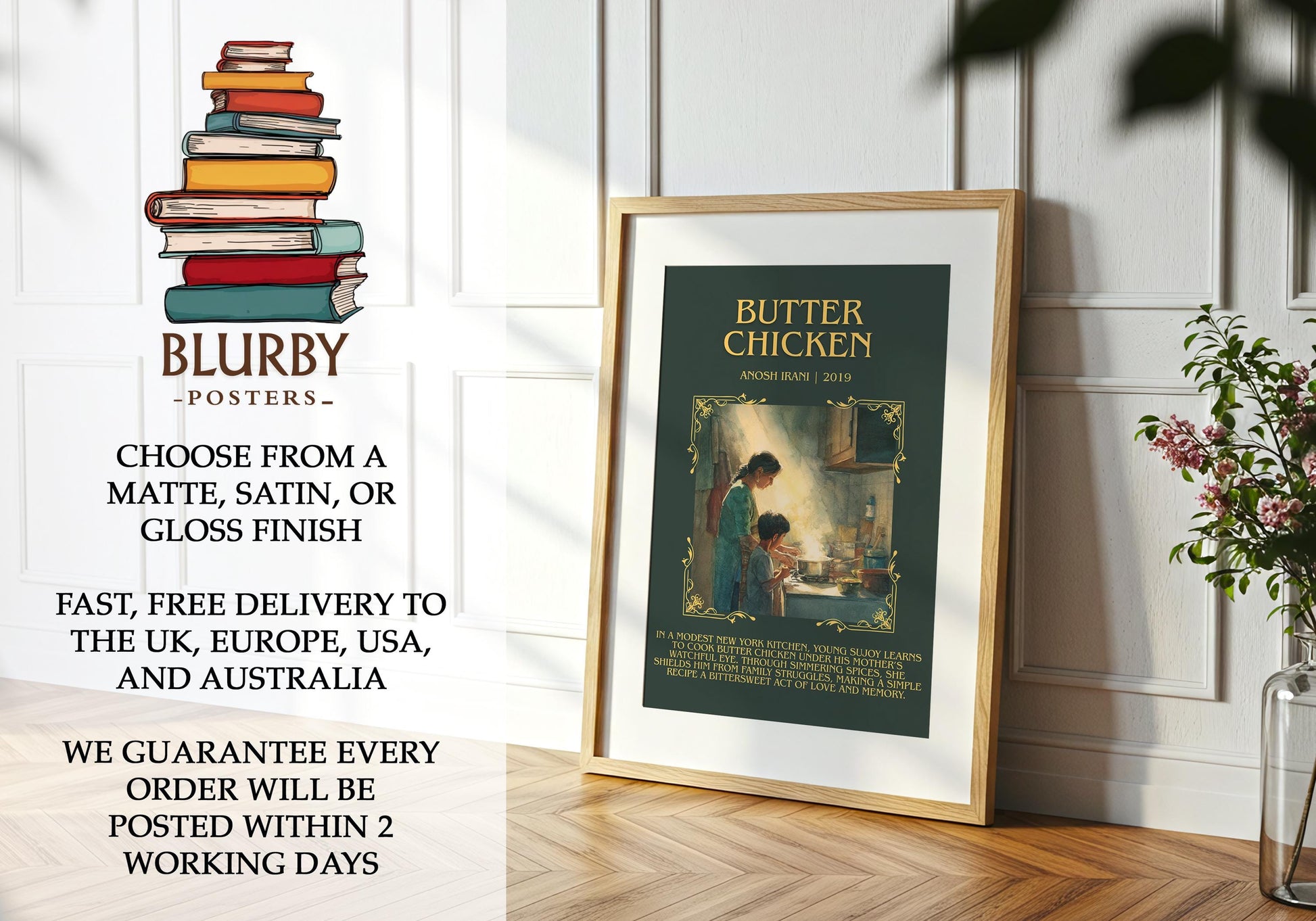 Butter Chicken by Anosh Irani | Descriptive Book Poster | Blurby