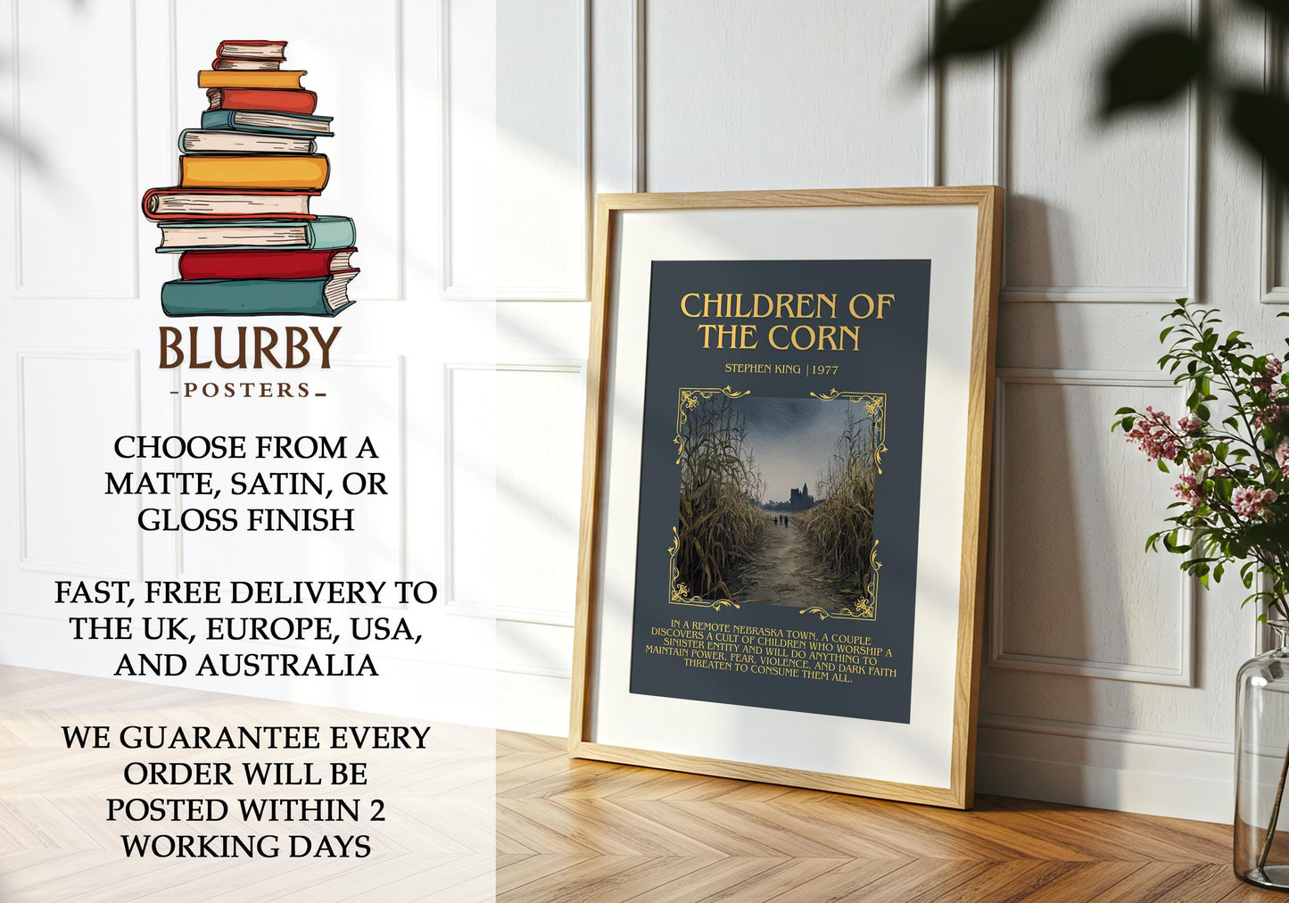 Children of the Corn book poster packaging – museum-quality print rolled in protective tube