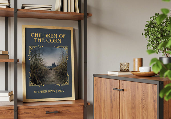 Children of the Corn classic book art print framed by window – literary home decor