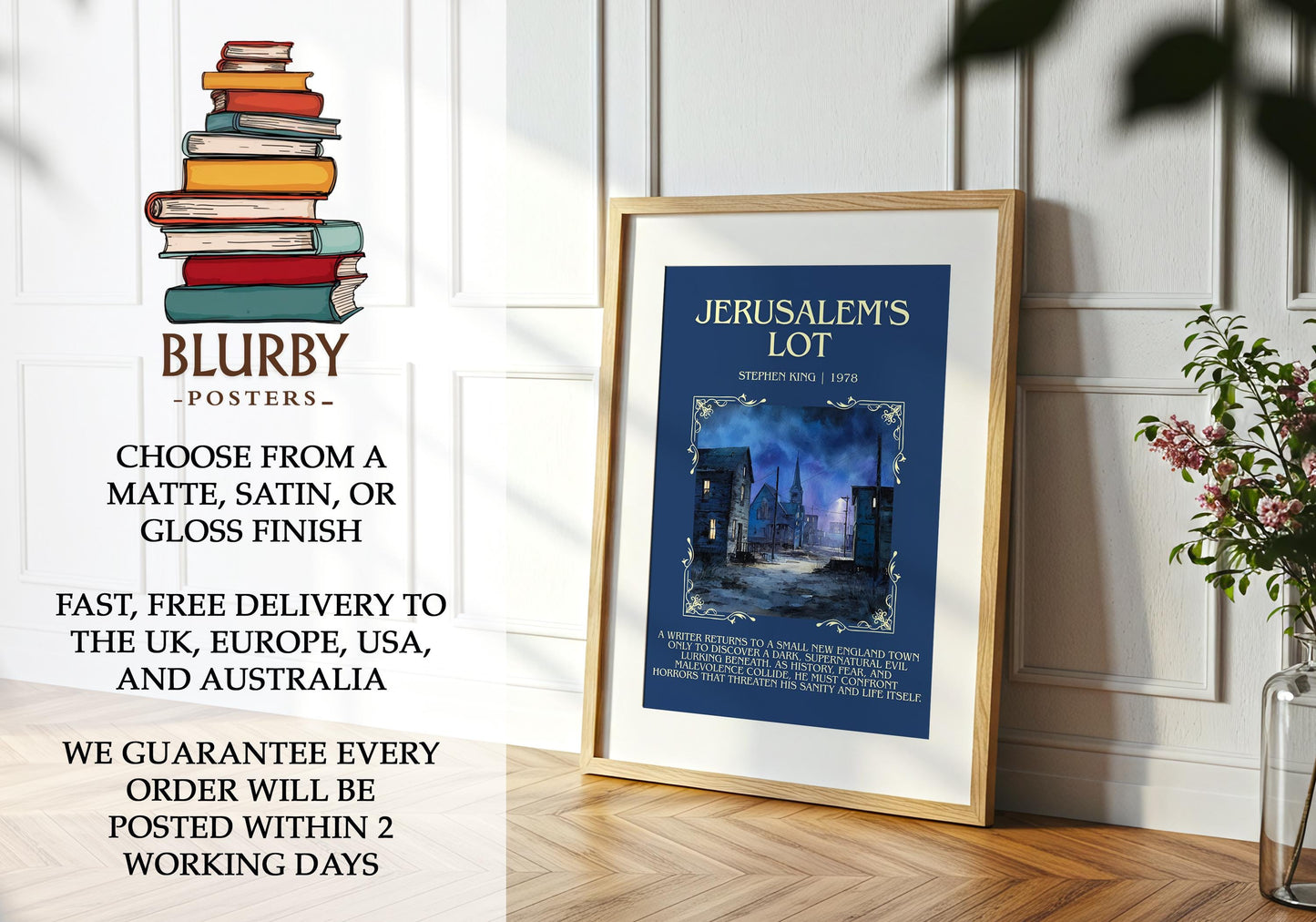 Jerusalem's Lot book poster packaging – museum-quality print rolled in protective tube