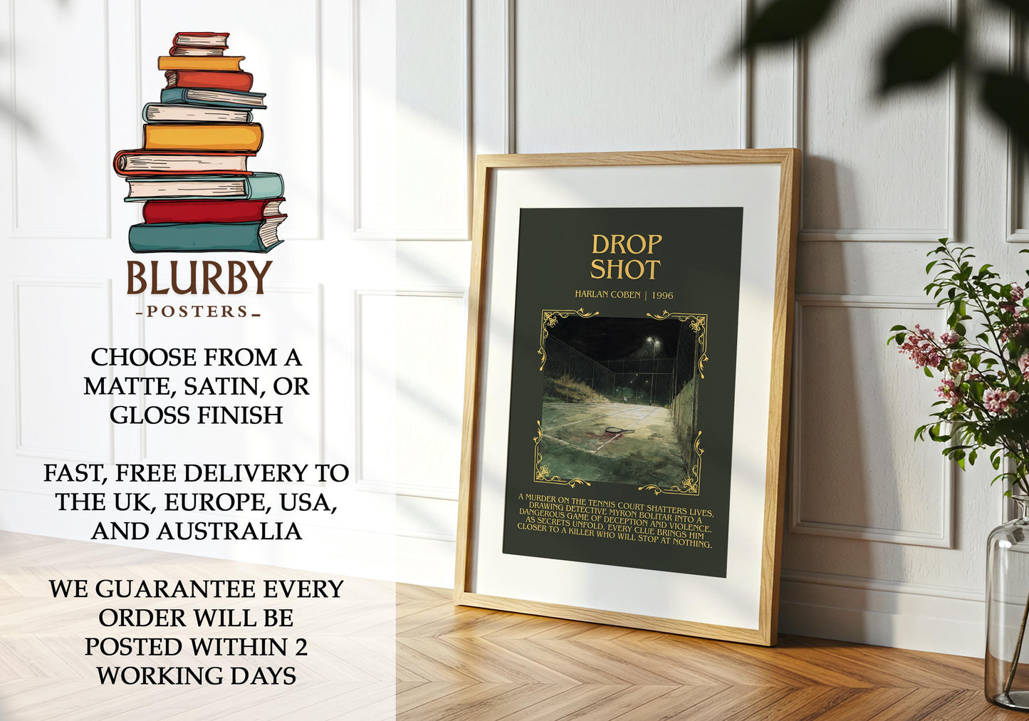 Drop Shot book poster packaging – museum-quality print rolled in protective tube