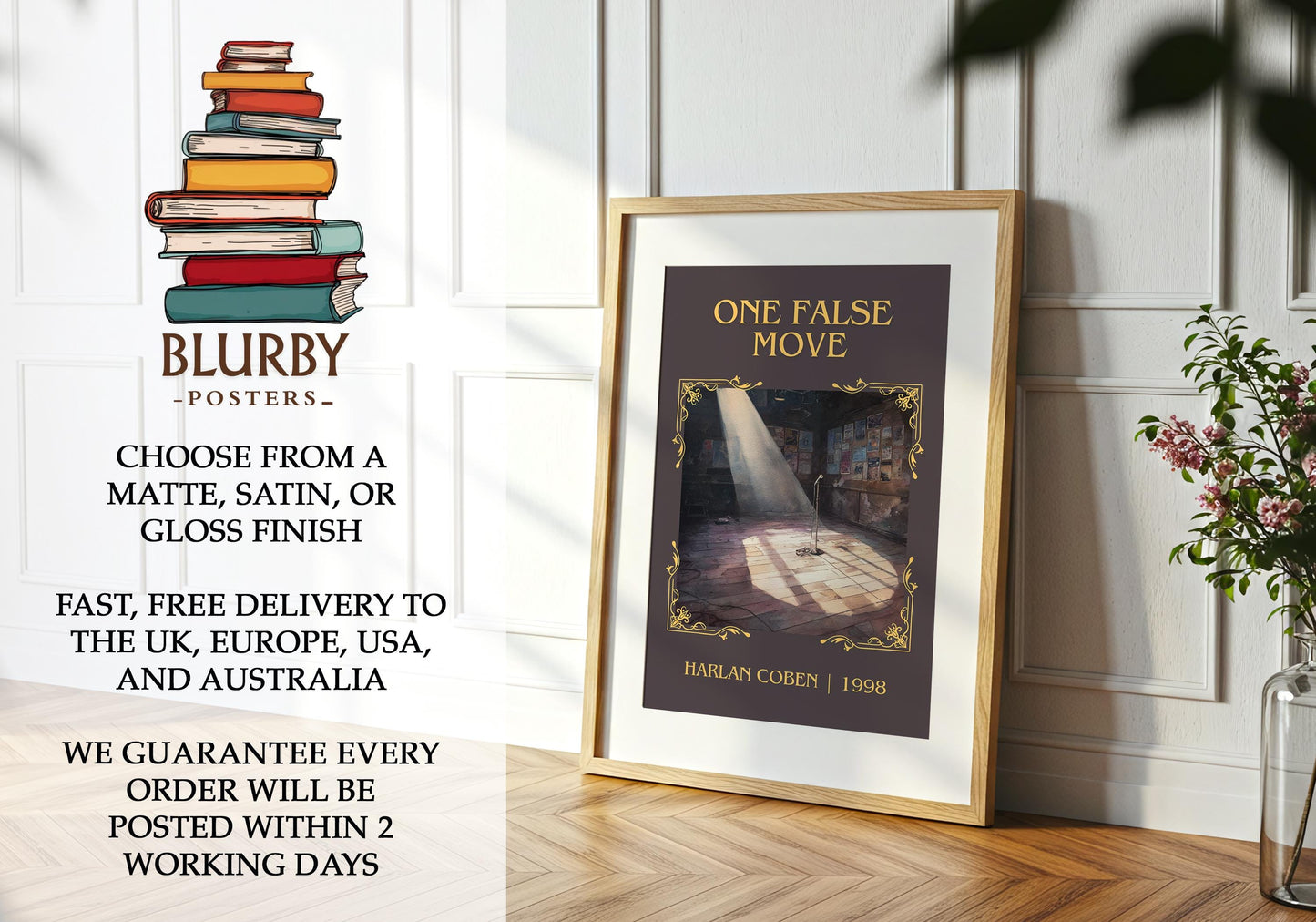 One False Move book poster packaging – museum-quality print rolled in protective tube