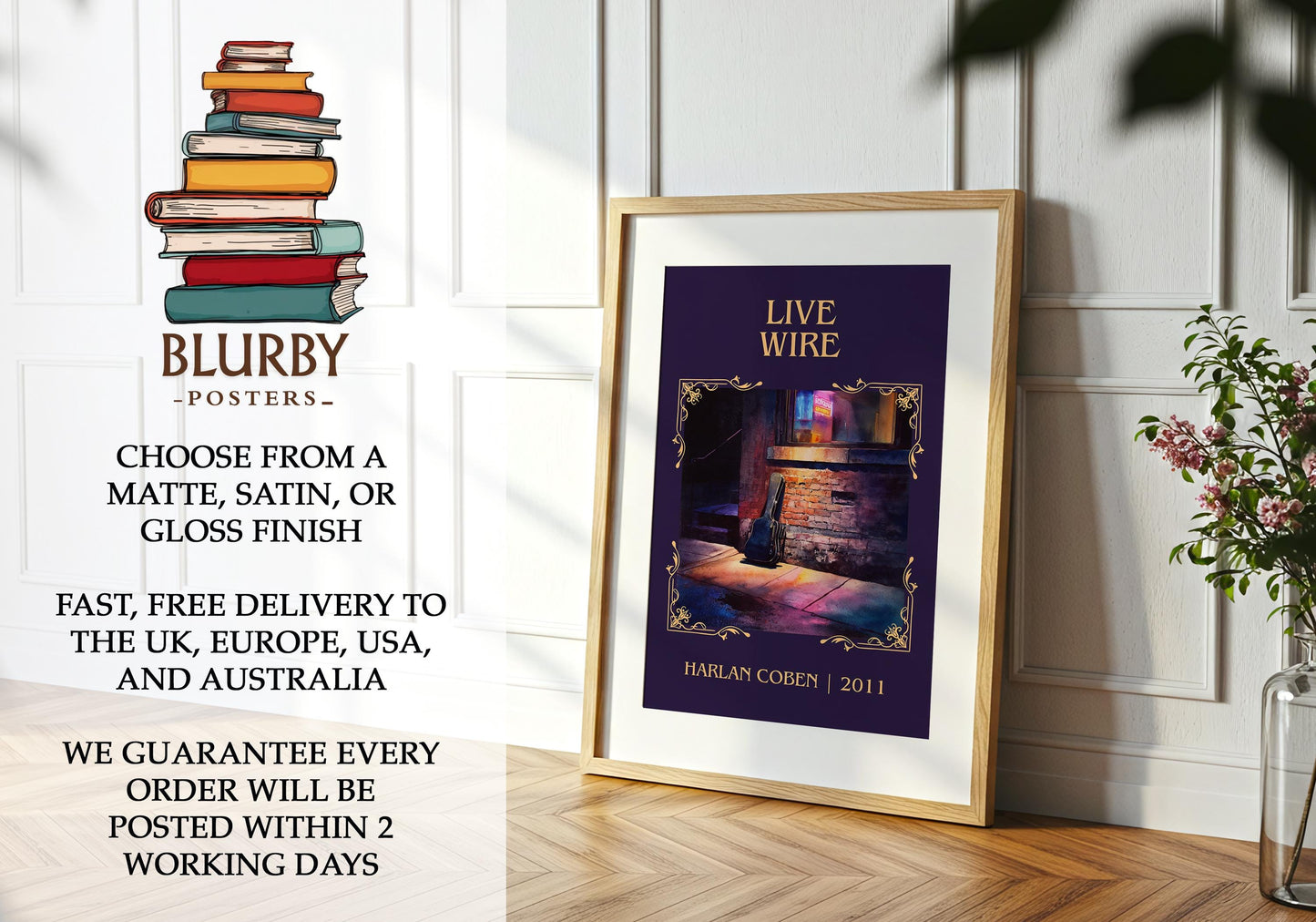 Live Wire book poster packaging – museum-quality print rolled in protective tube