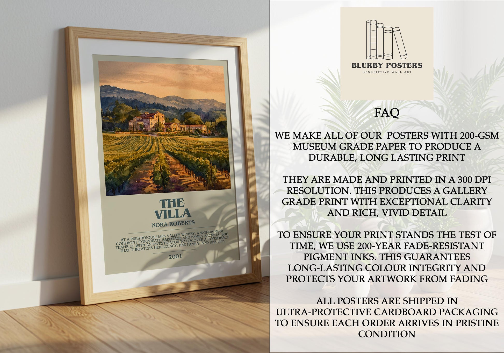 The Villa by Nora Roberts | Descriptive Book Poster | Modern