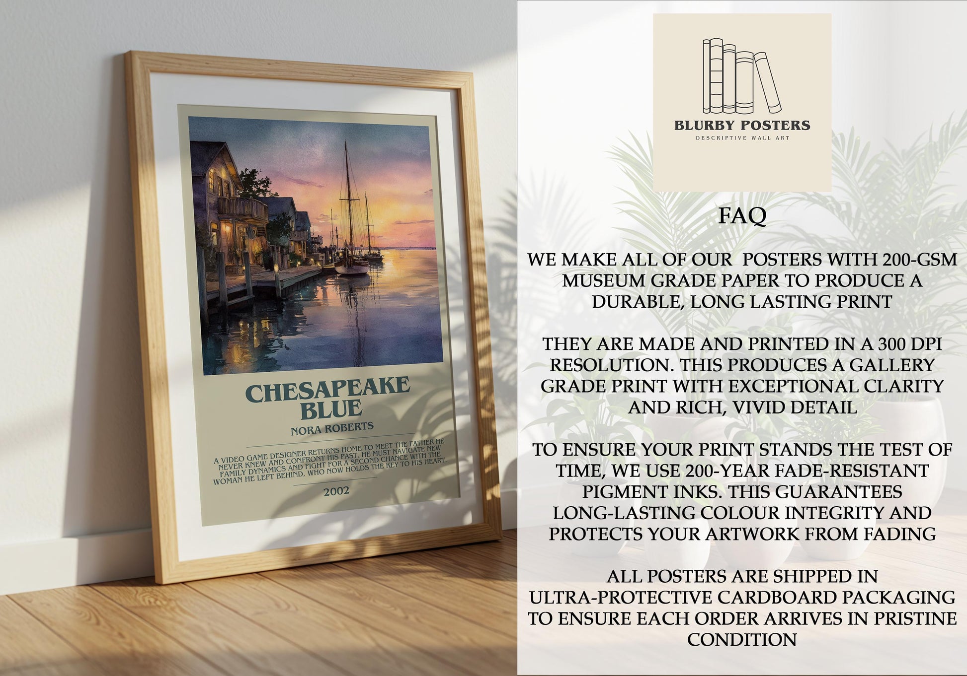 Chesapeake Blue by Nora Roberts | Descriptive Book Poster | Modern