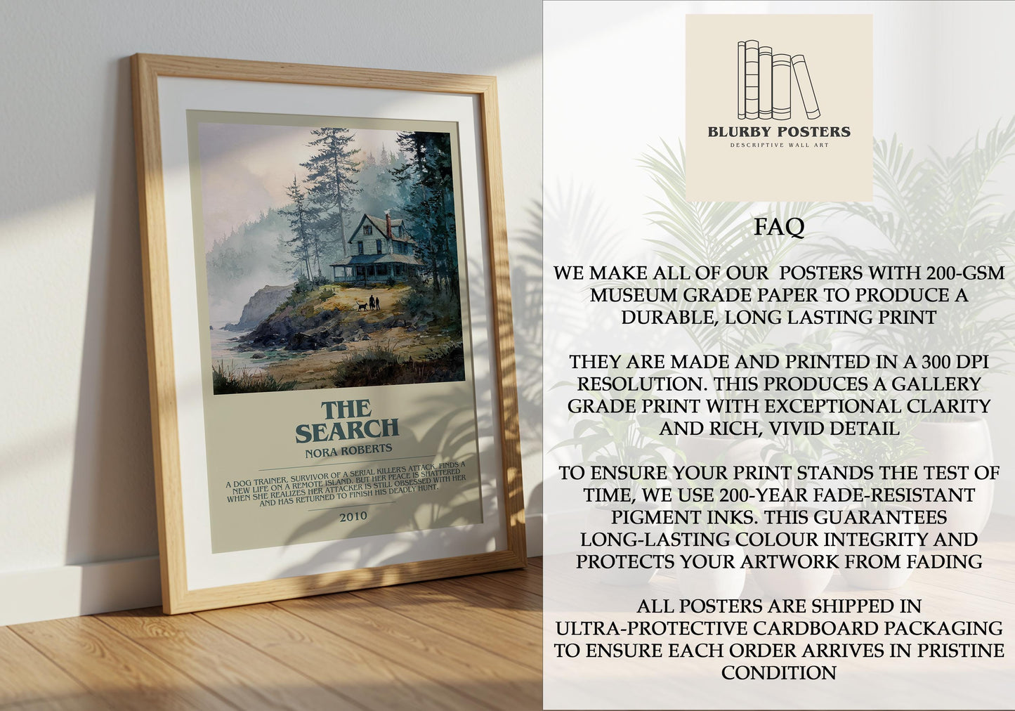 The Search by Nora Roberts | Descriptive Book Poster | Modern