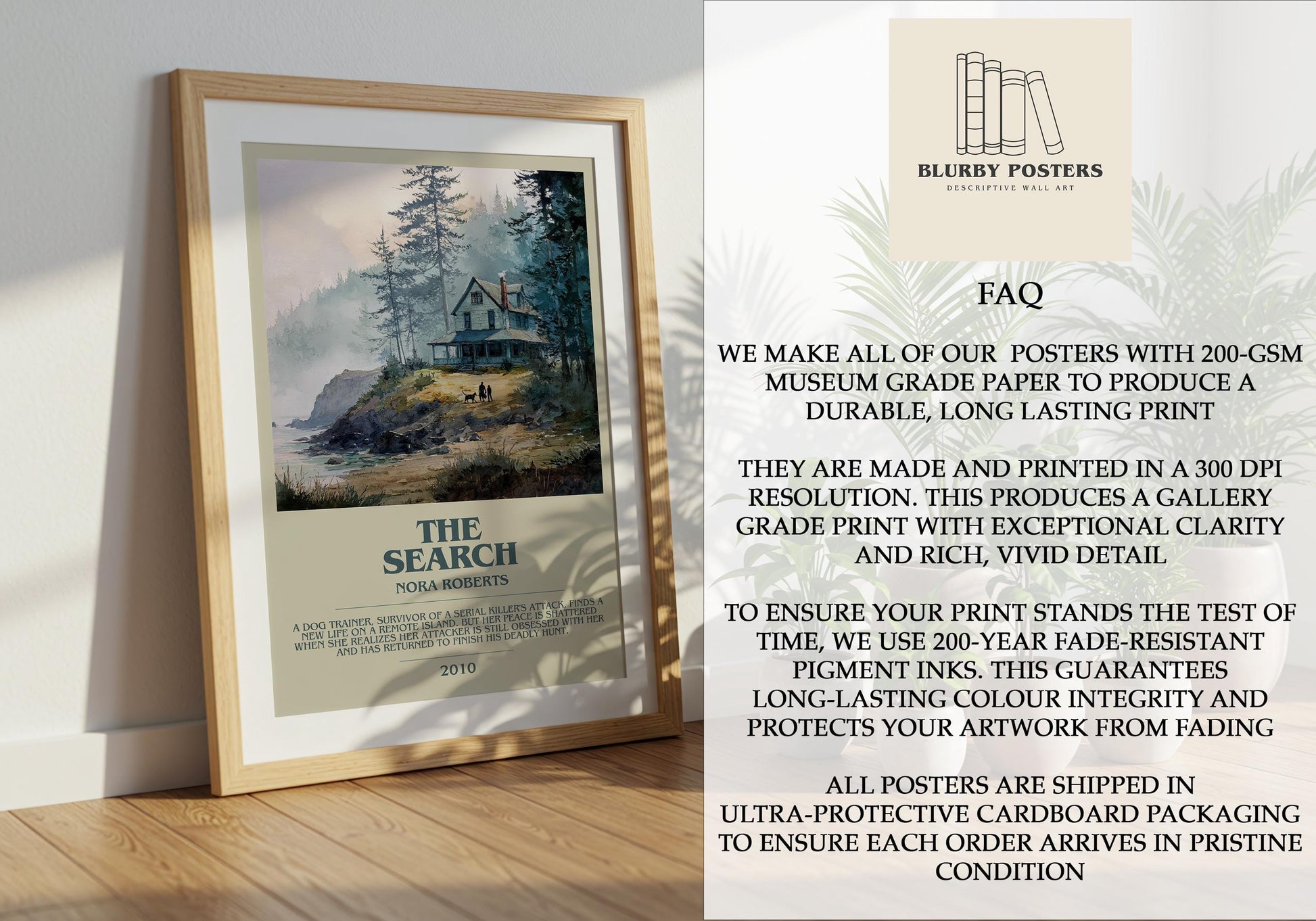 The Search by Nora Roberts | Descriptive Book Poster | Modern