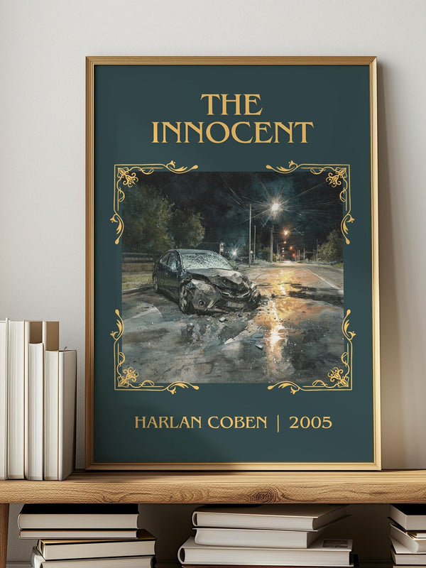The Innocent classic book art print in frame leaning in hallway – thriller wall art