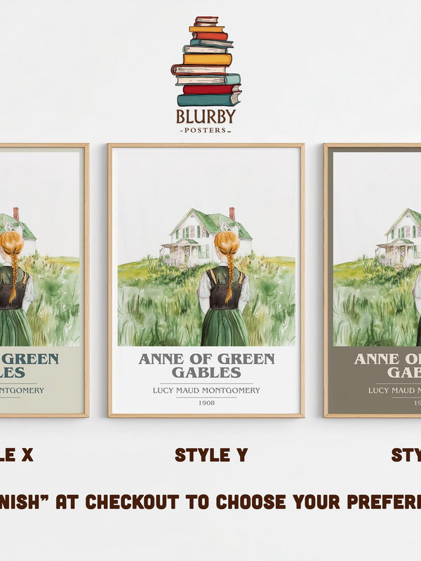 Anne of Green Gables book cover poster colour and style options – Lucy Maud Montgomery book art