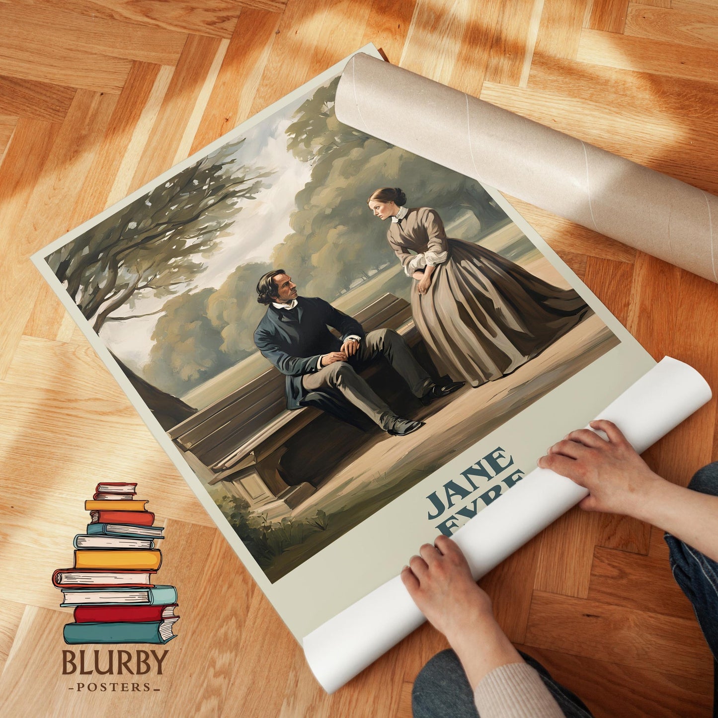 Jane Eyre book cover poster paired in gallery wall – literary art prints