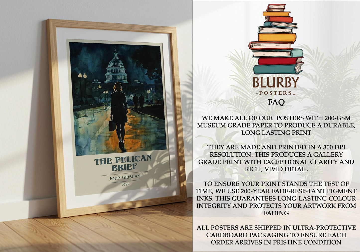 The Pelican Brief book poster packaging – museum-quality print rolled in protective tube