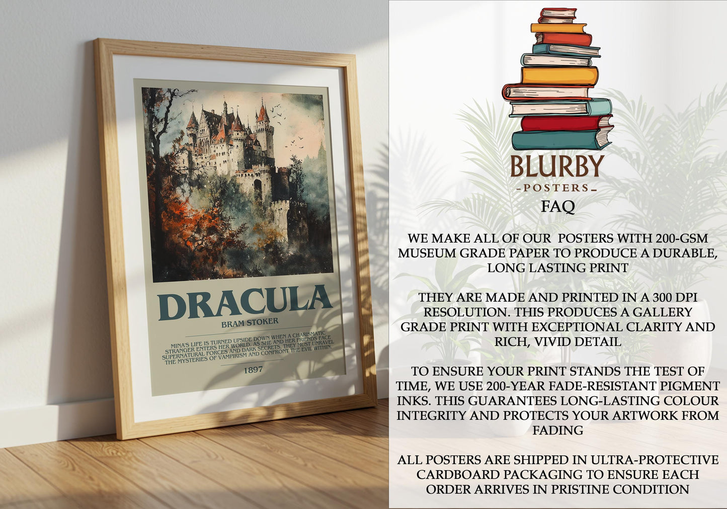 Dracula by Bram Stoker | Descriptive Modern Book Art | Poster