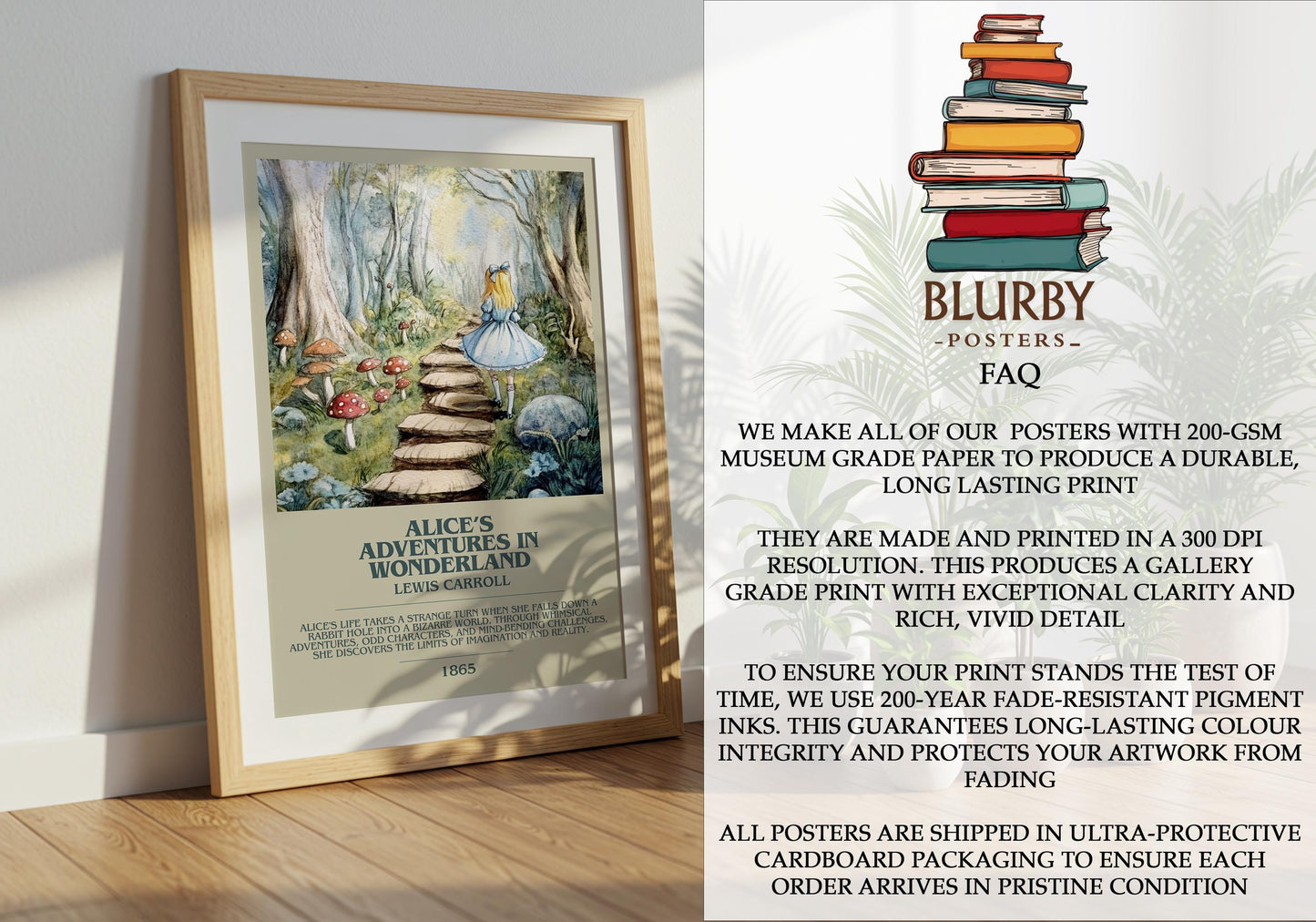 Alice's Adventures In Wonderland by Lewis Carroll | Descriptive Modern Book Art | Poster