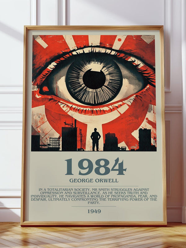 1984 bookish print in frame leaning in hallway – childrens wall art