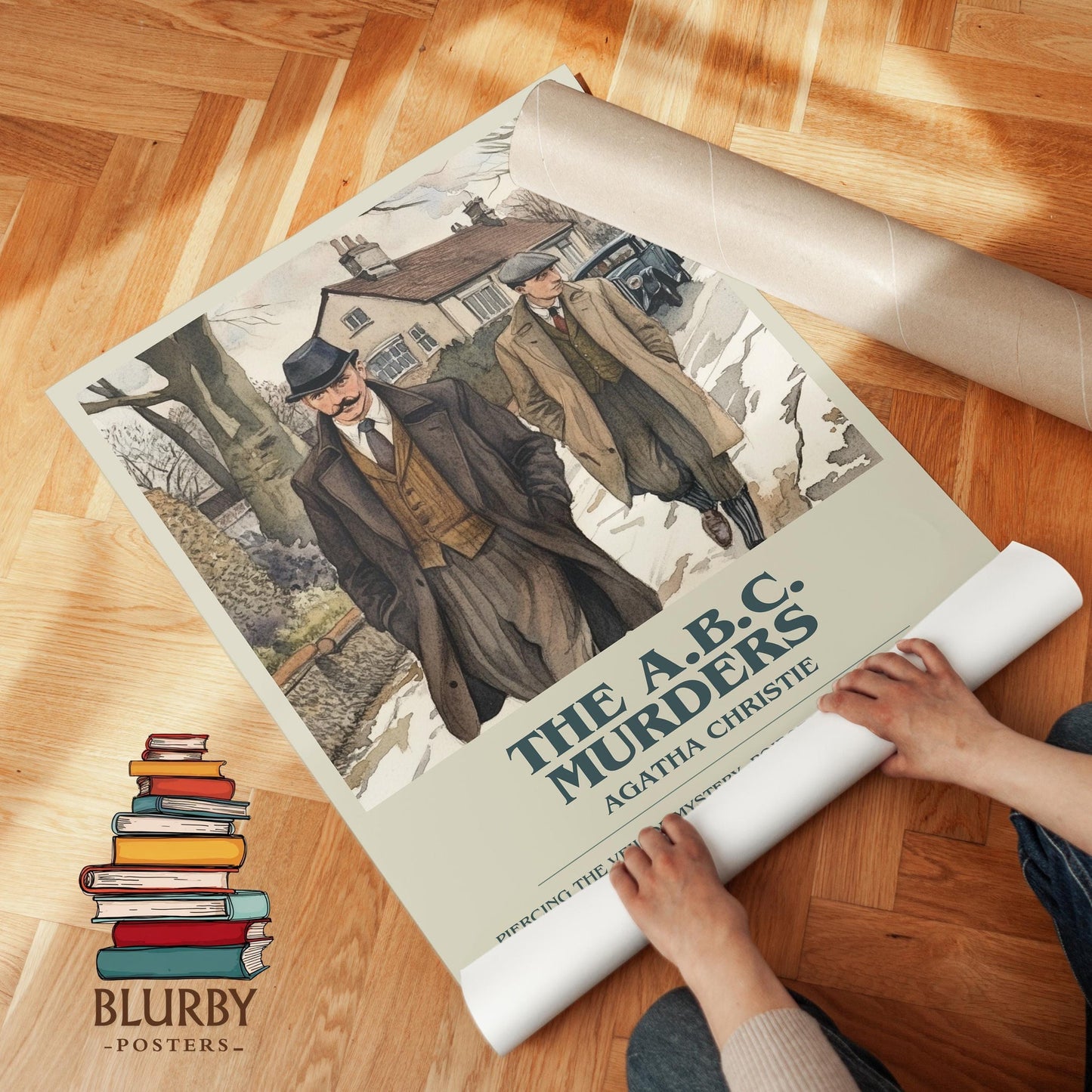 The A.B.C. Murders book poster packaging – museum-quality print rolled in protective tube