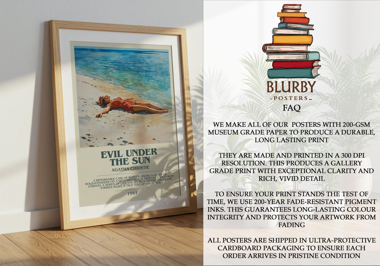 Evil Under The Sun by Agatha Christie | Descriptive Modern Book Art | Poster