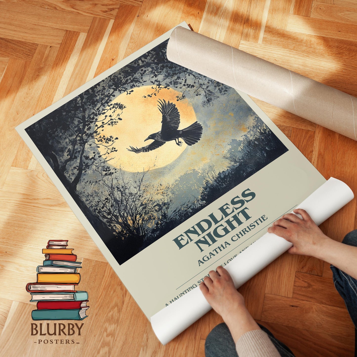 Endless Night book poster packaging – museum-quality print rolled in protective tube