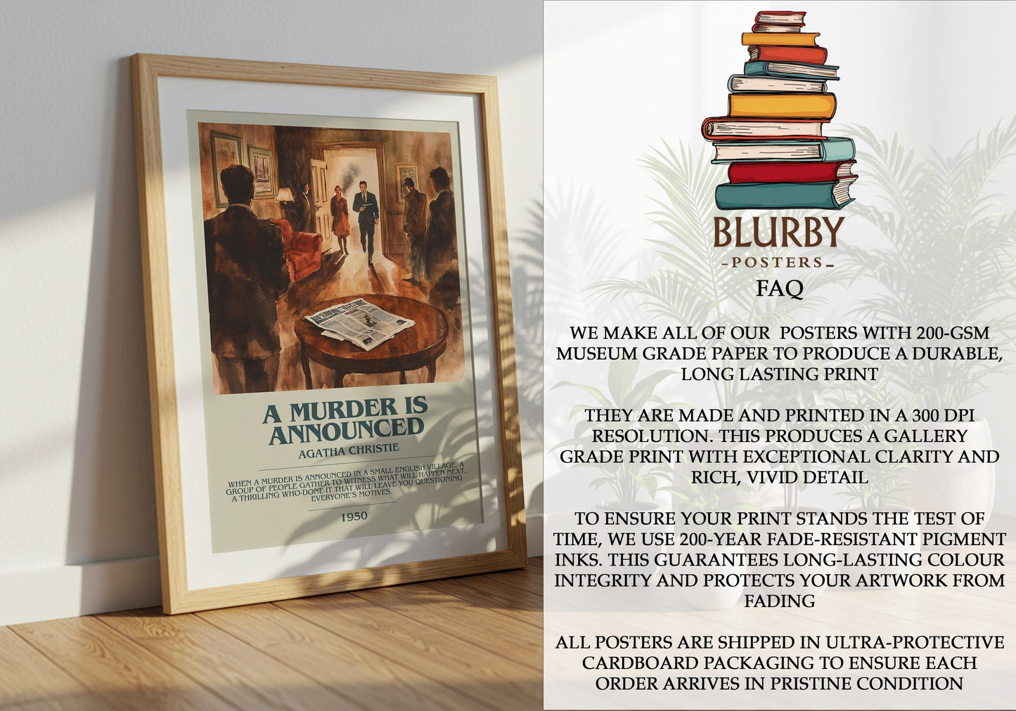 A Murder Is Announced by Agatha Christie | Descriptive Modern Book Art | Poster