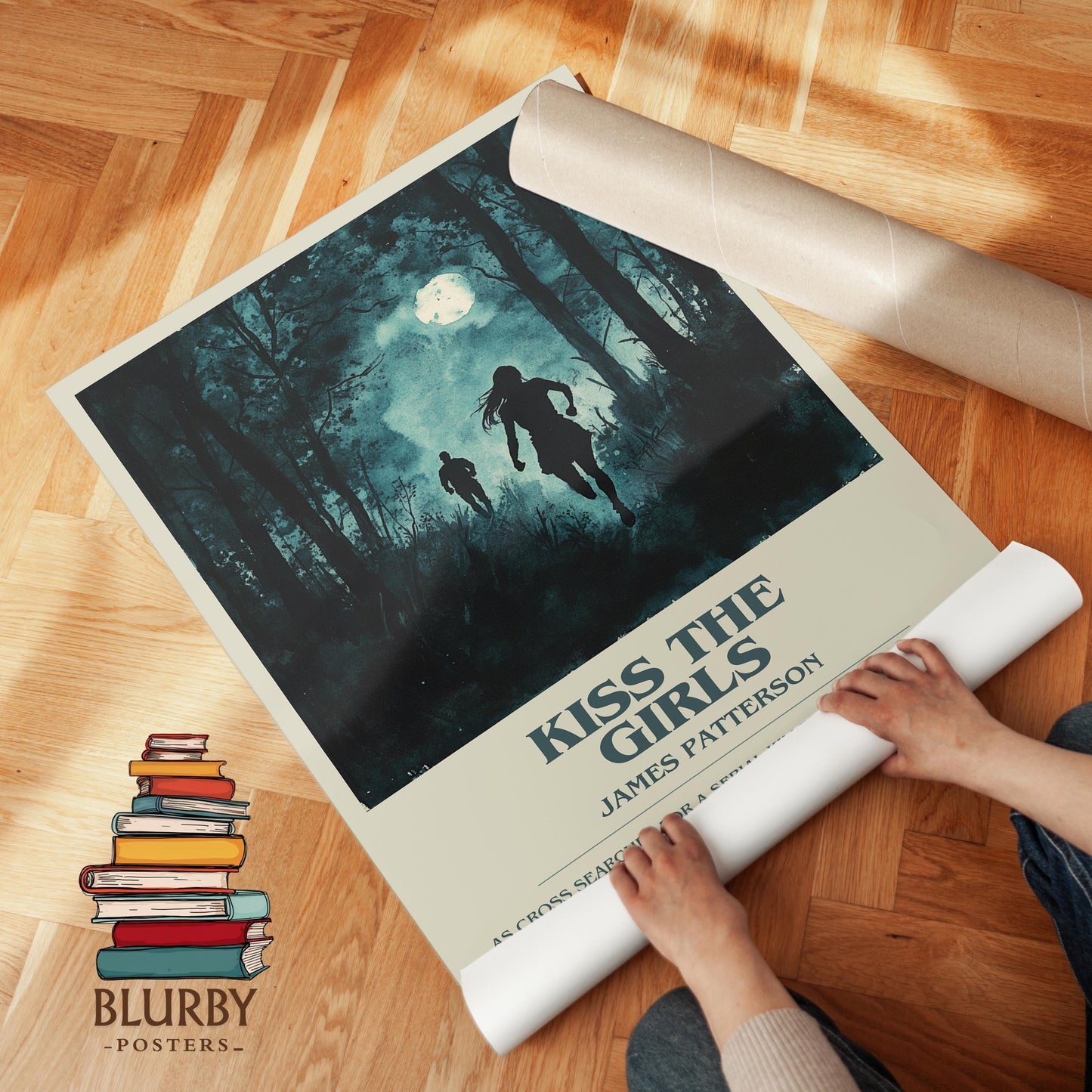 Kiss the Girls book poster packaging – museum-quality print rolled in protective tube